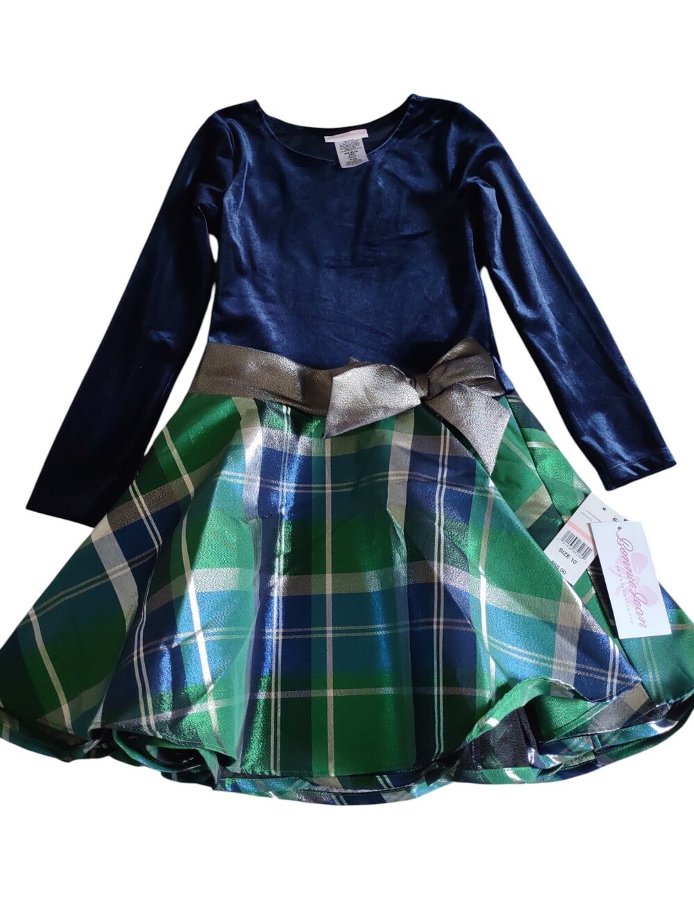 Bonnie Jean Girl's 10 Holiday Plaid Dress